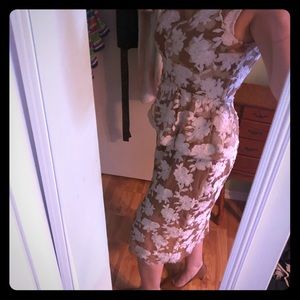 Tracy Reese midi elegant beige dress